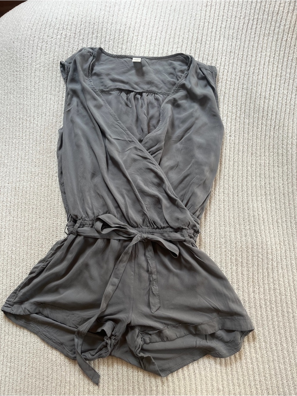 Old Navy Charcoal Gray Sleeveless Romper with Tie Waist
